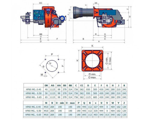 Газо-дизельная горелка Чиб Унигаз Cib Unigas TECNOPRESS HP60