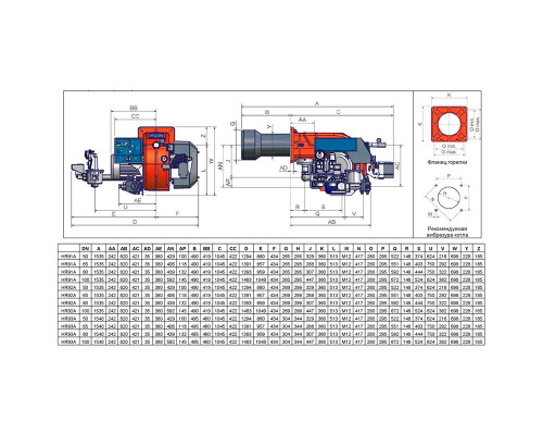 Газо-дизельная горелка Чиб Унигаз Cib Unigas NOVANTA HR93A